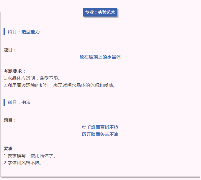 實(shí)驗(yàn)藝術(shù)專業(yè)